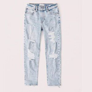 Abercrombie & Fitch The Boyfriend Mid Rise Acid Wash Retro Straight Leg Jeans 0S